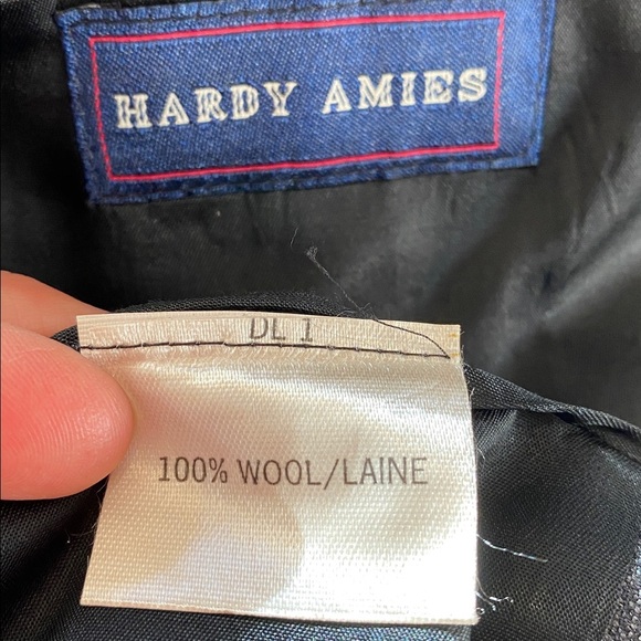 Hardy Amies Vintage 100% Wool Plaid Men’s Gray Suit Jacket Blazer Classic - Picture 16 of 16